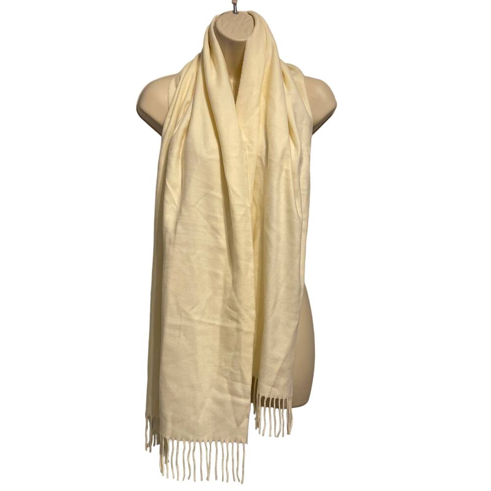 Cream Color Scarf Tag is Cut As Soft as Cashmere 16.5" x 65" - Picture 1 of 6